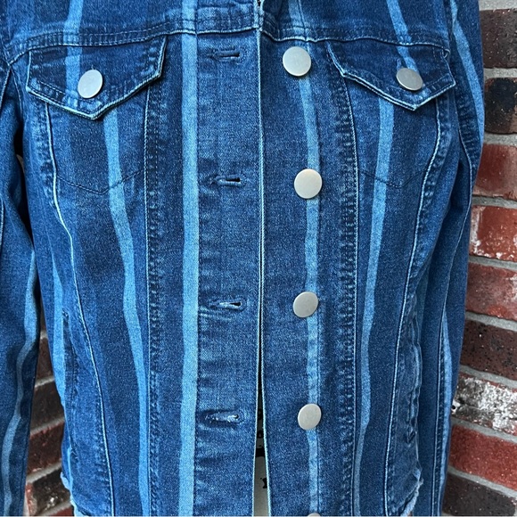 BACCINI FITTED CLASSIC HOODED DENIM JEAN JACKET  SIZE S - Picture 5 of 9